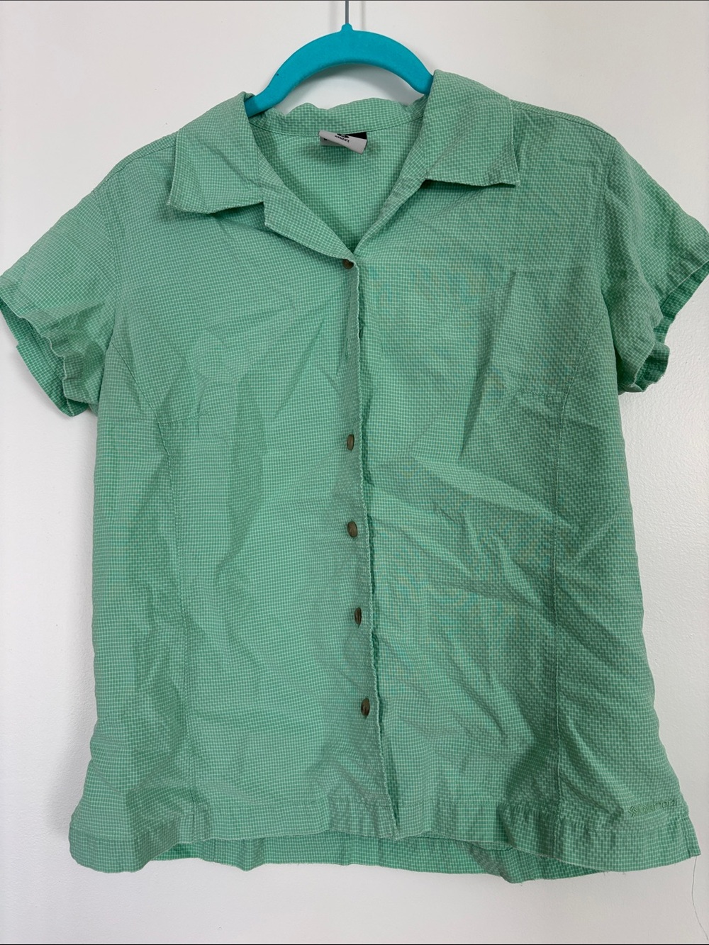 Columbia Mint Green Short-Sleeve Button-Up Camp Shirt